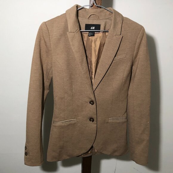 H&M brown fitted blazer - Size 2 - Picture 1 of 5